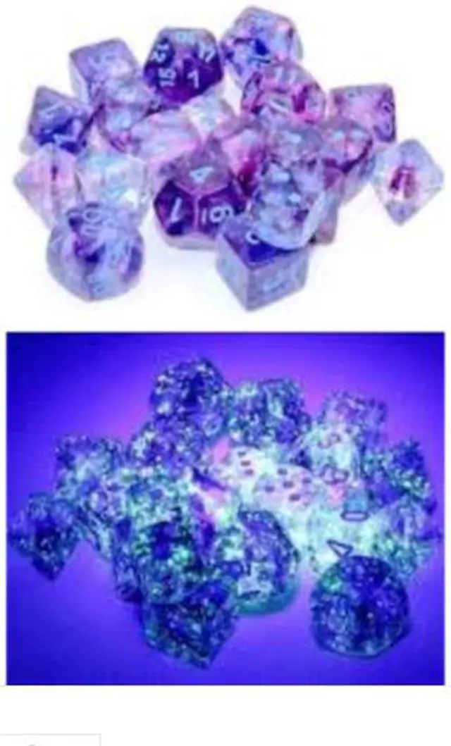 Main image of chessex d10 dice set: nebula luminary - nocturnal w/blue (10)