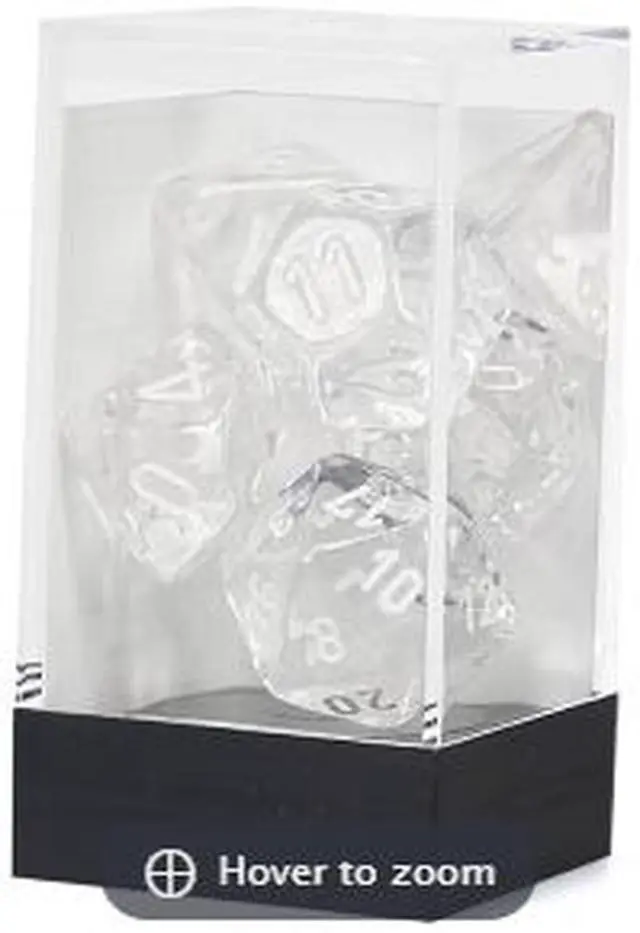 Main image of chessex translucent: 7pc clear/white