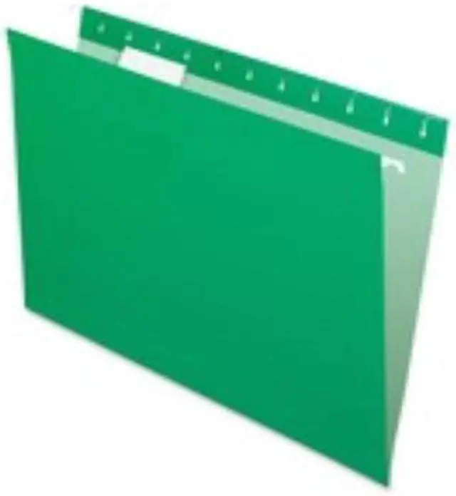 Main image of Pendaflex Hanging Folders, Letter Size, 1/5-Cut Tab, Green, 25/Box (PFX81610)