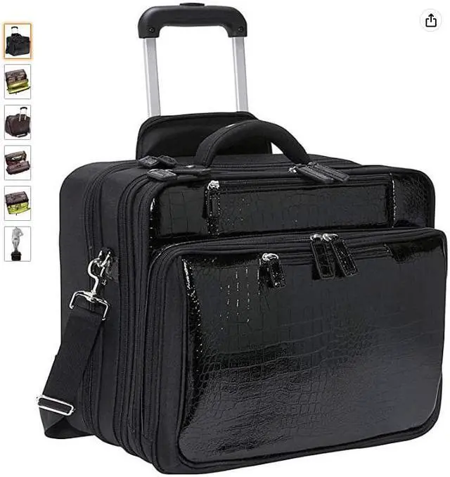 Main image of Francine Collection Croco Roller Carrying Case (Roller) for 17.3' Notebook - Black