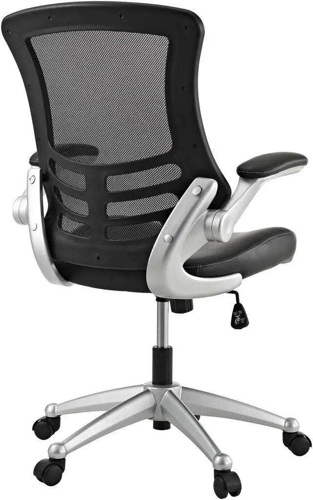 Main image of Modway EEI-210-BLK 40.5 - 43.5 H x 26.5 W x 25 L in. Attainment Office Chair in Black Mesh & Leatherette, Black