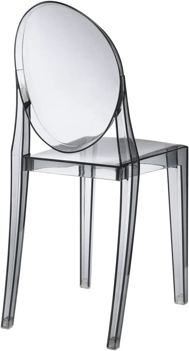 Alt view image 3 of 18 - Philippe Starck Style Victoria Ghost Chair in Smoked Clear