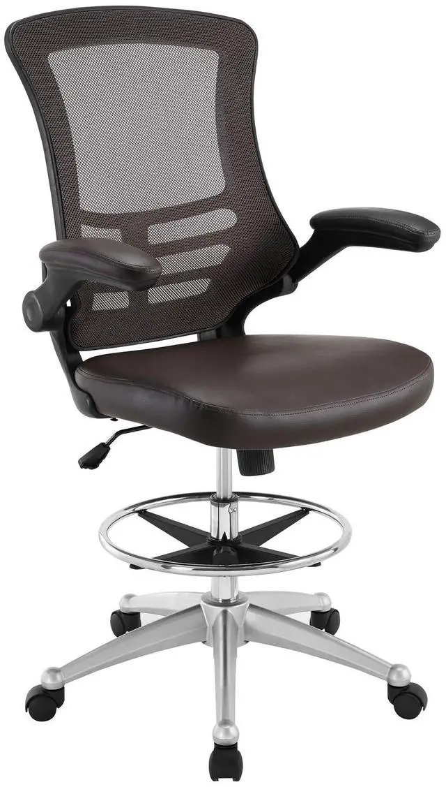 Alt view image 2 of 20 - Attainment Vinyl Drafting Stool in Brown
