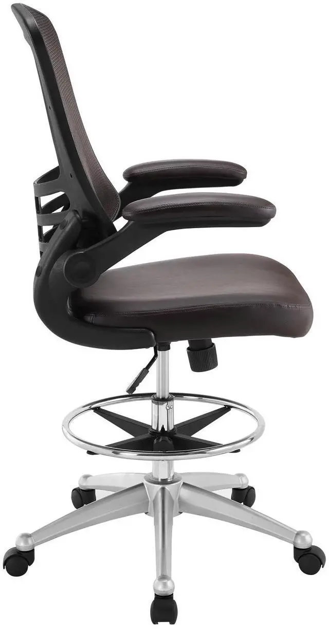 Alt view image 3 of 20 - Attainment Vinyl Drafting Stool in Brown
