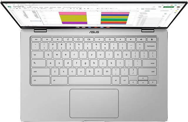 Alt view image 6 of 8 - Asus Chromebook Flip C434TA-DSM4T 14" Touchscreen 2 in 1 Chromebook - 1920 x 1080 - Core M m3-8100Y - 4 GB RAM - 64 GB Flash Memory - Spangle Silver, Black - Chrome OS - Intel UHD Graphics 615 - ...