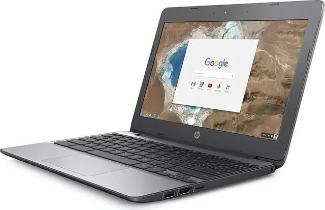 Alt view image 6 of 8 - HP 11.6-Inch Chromebook (Intel Dual-Core Celeron N3060, 1.6GHz, 2GB RAM, 16GB eMMC, HD Display (1366 x 768), HD Webcam, Bluetooth, HDMI, Chrome OS)
