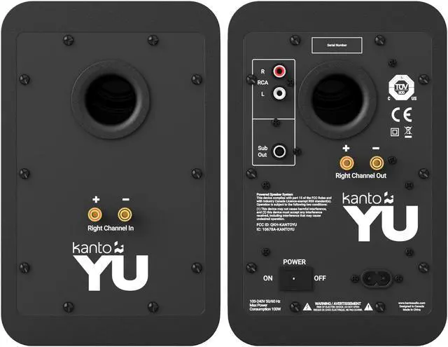 Alt view image 3 of 8 - Kanto YU Powered Bookshelf Speaker with Bluetooth (Matte Black) - Pair