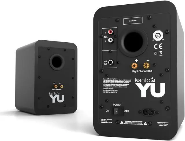 Alt view image 4 of 8 - Kanto YU Powered Bookshelf Speaker with Bluetooth (Matte Black) - Pair