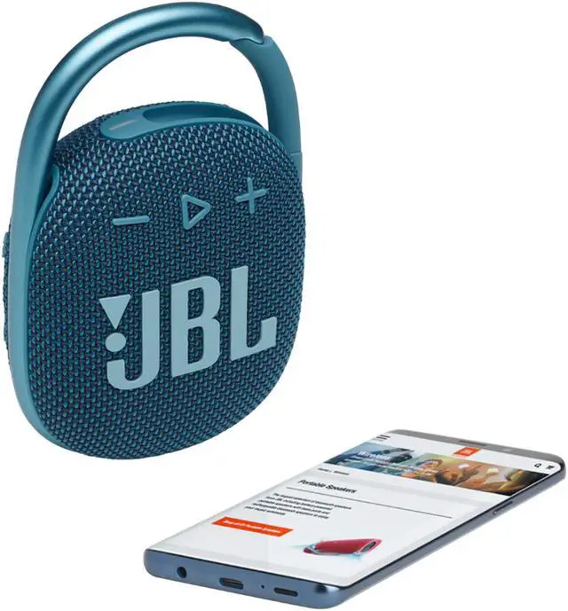 Alt view image 2 of 20 - JBL Clip 4 Blue Portable Bluetooth Speaker