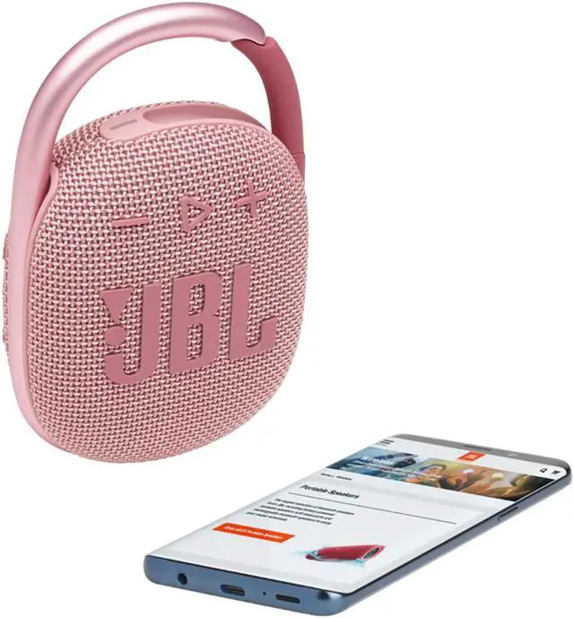Alt view image 5 of 5 - JBL Clip 4 Bluetooth Speaker and divvi Case Kit - Pink