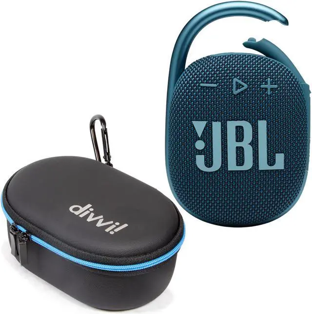Main image of JBL Clip 4 Bluetooth Speaker and divvi Case Kit - Blue
