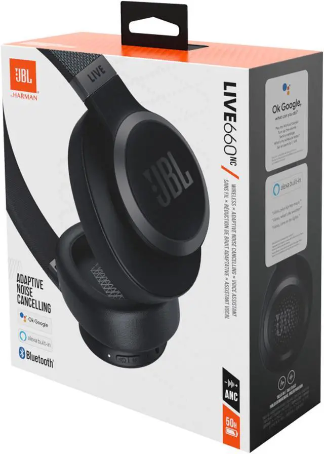 Alt view image 4 of 17 - JBL Black Live 660NC Yes Connector Circumaural Headphone