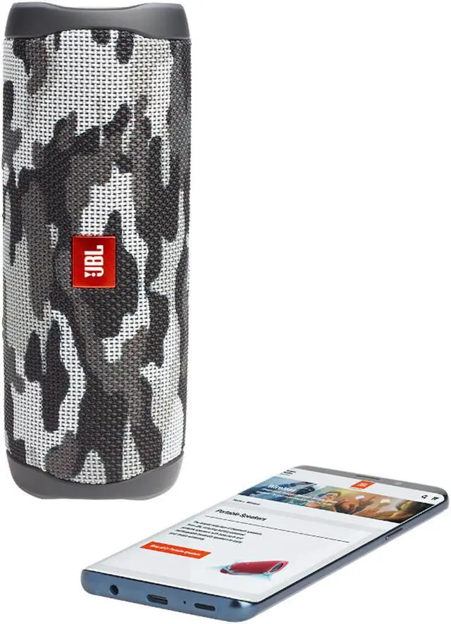 Alt view image 3 of 8 - JBL Flip 5 Black Camo Bluetooth Speaker w/divvi! Hardshell Case Kit