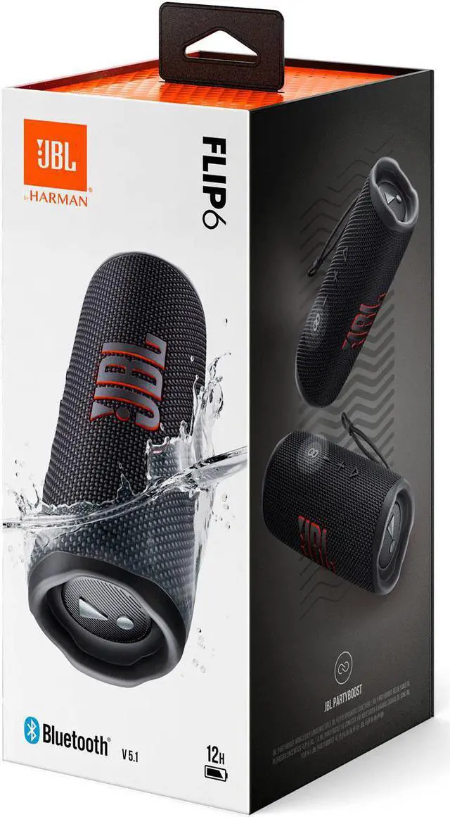 Alt view image 4 of 5 - JBL Flip 6 Black Portable Bluetooth Speaker and Divvi Case Kit