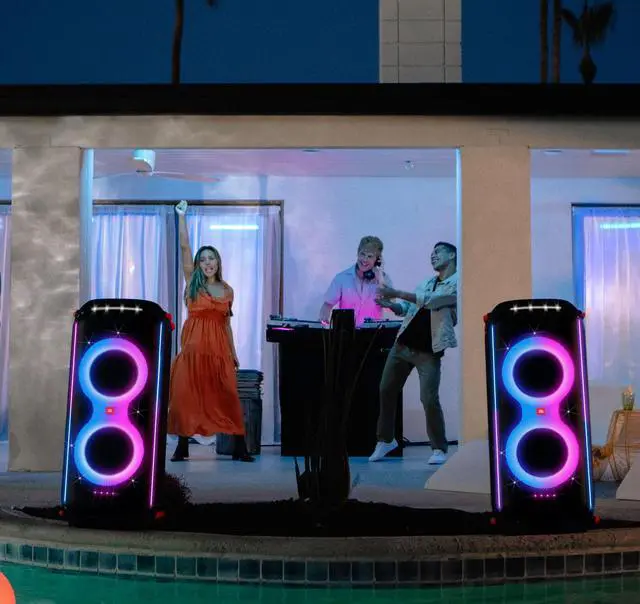 Alt view image 3 of 7 - JBL Partybox 710 Bluetooth Speaker & PBM100 Mic Kit