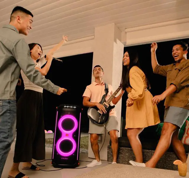 Alt view image 2 of 7 - JBL Partybox 710 Bluetooth Speaker & PBM100 Mic Kit