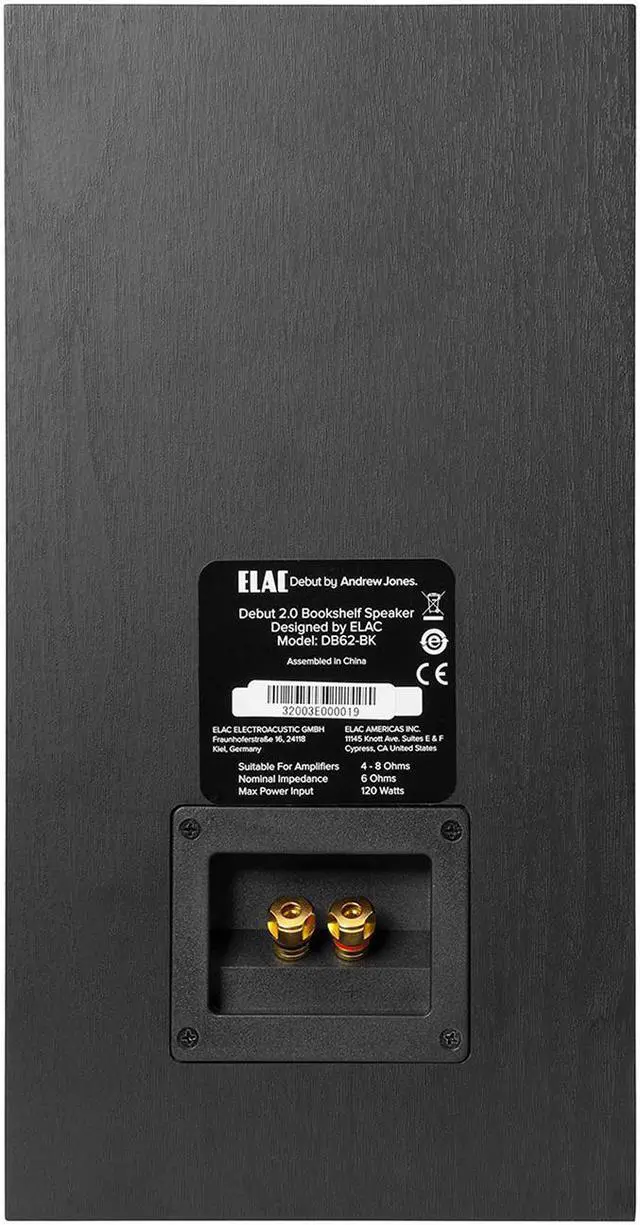 Alt view image 6 of 20 - ELAC Debut 2.0 B6.2 Bookshelf Speakers, Black (Pair)
