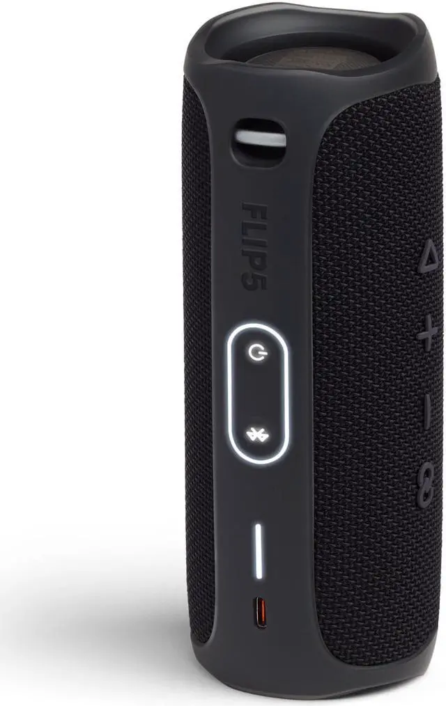 Alt view image 4 of 8 - JBL Flip 5 Black Portable Bluetooth Speaker w/divvi! Hardshell Case