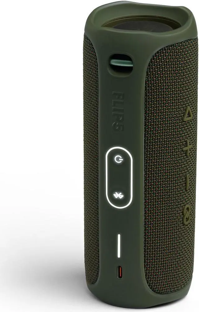 Alt view image 3 of 4 - JBL Flip 5 Green Portable Bluetooth Speaker w/divvi! Hardshell Case