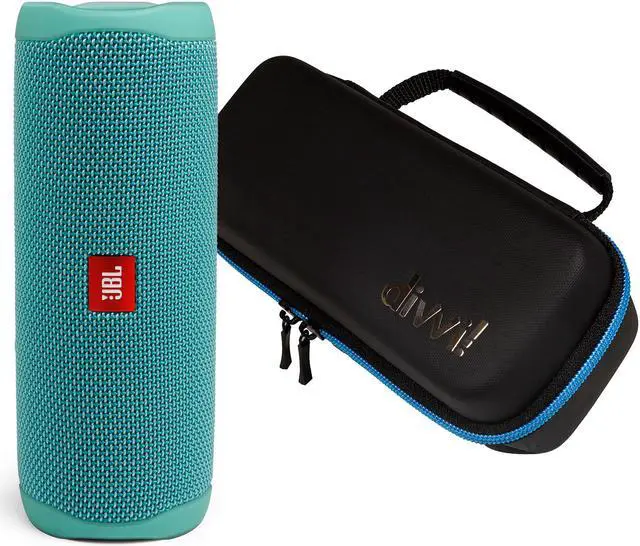 Main image of JBL Flip 5 Teal Portable Bluetooth Speaker w/divvi! Hardshell Case