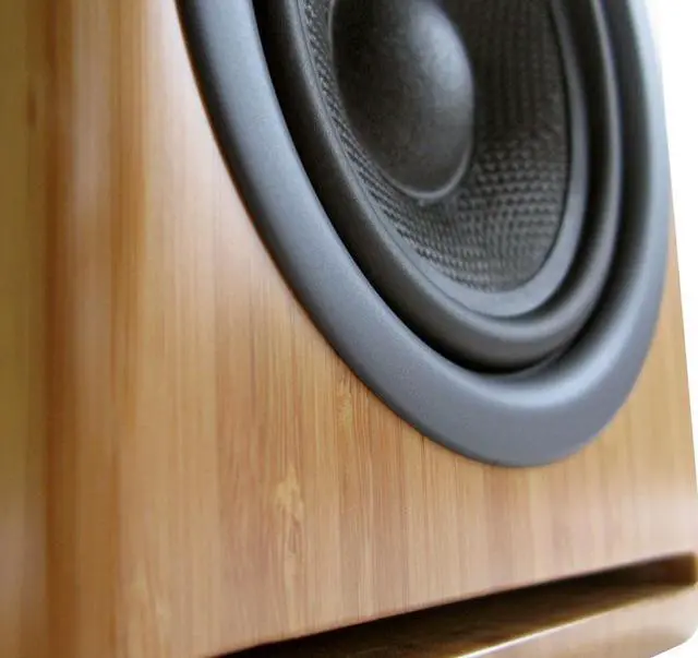 Alt view image 7 of 17 - Audioengine P4 Premium Passive Bookshelf Speakers - Pair (Bamboo)