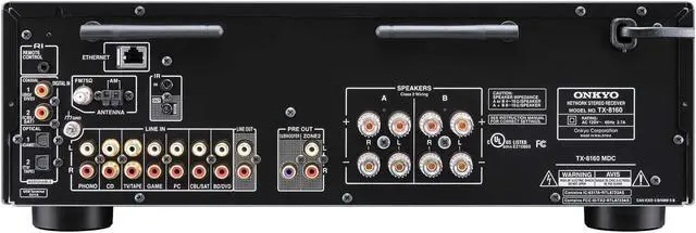 Alt view image 4 of 7 - Onkyo TX-8160 Network Stereo Receiver with Built-In Wi-Fi & Bluetooth