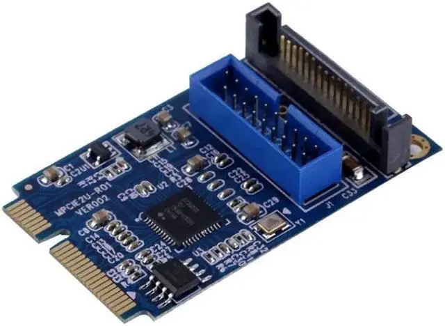 Alt view image 3 of 5 - Amify Mini PCI-Express PCI-E to USB 3.0 19pin Header Card Adapter For Win 7 8