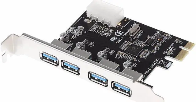 Alt view image 6 of 6 - Amify 4 Port USB 3.0 to PCI-E PCIe Expansion Card PCI Express 1x Adapter Card USB3.0 Hub Controller