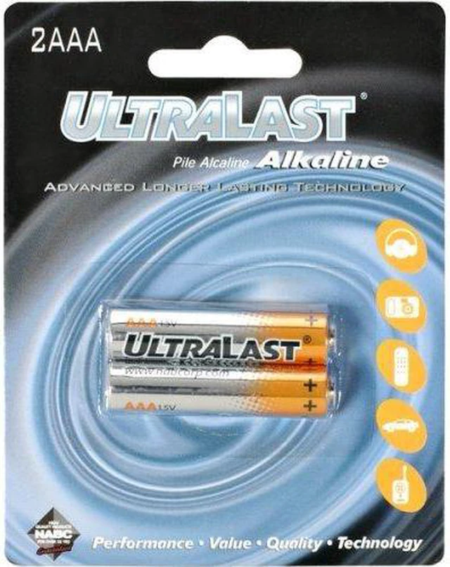 Alt view image 3 of 3 - Ultralast ULA2AAA ULA2AAA AAA Alkaline Batteries, 2 pk