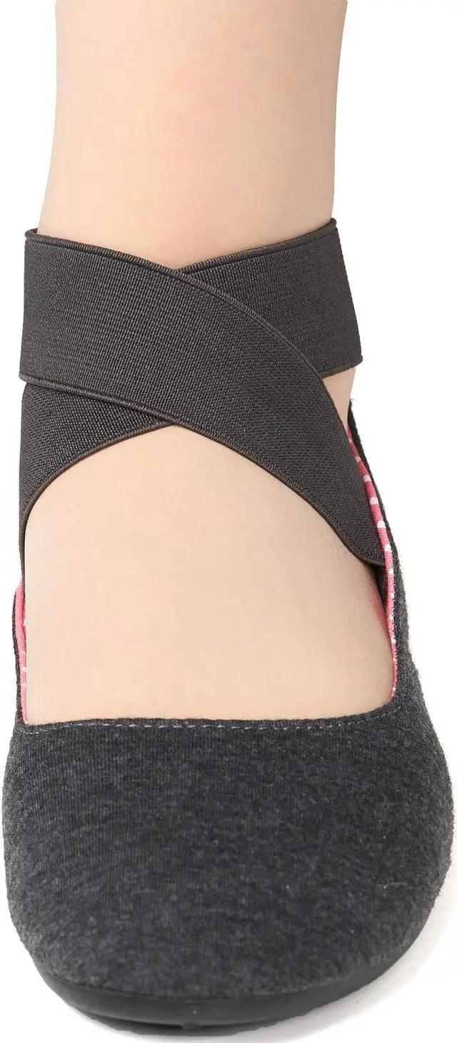 Alt view image 7 of 7 - Alpine Swiss Peony Ballet Flats Shoes For Women Elastic Ankle Strap Flats Round Closed-Toe Slip On Loafers Padded for Comfort Runs Small