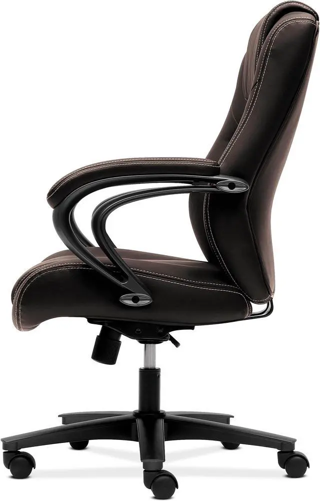 Alt view image 4 of 14 - HON Managerial Office Chair- High-Back Computer Desk Chair with Loop Arms,  Brown (VL402)
