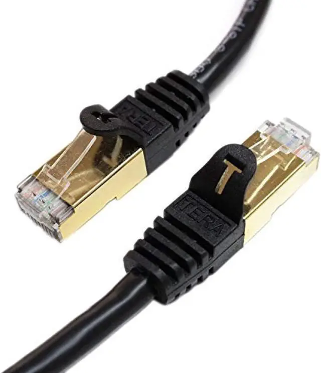 Alt view image 3 of 3 - Tera Grand - Premium CAT7 Double Shielded 10 Gigabit 600MHz Ethernet Patch Cable for Modem Router LAN Network - Built with Gold Plated & Shielded RJ45 Connectors, 7 Feet Black