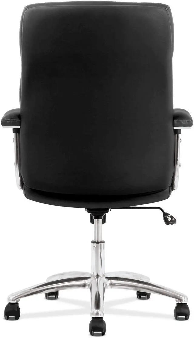 Alt view image 4 of 19 - Basyx VL103 Series Executive Mid-Back Chair Black Leather VL103SB11