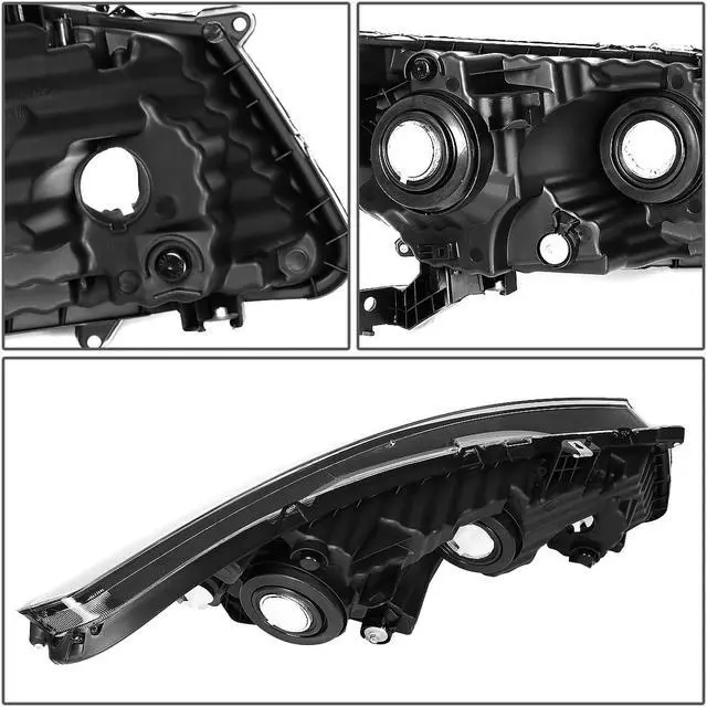 Alt view image 5 of 7 - DNA Motoring HL-OH-HA082D-BK-CL1-T2 For 2008 to 2012 Honda Accord 2-Door Coupe Pair Black Housing Clear Corner Headlight / Headlamps 09 10 Left + Right