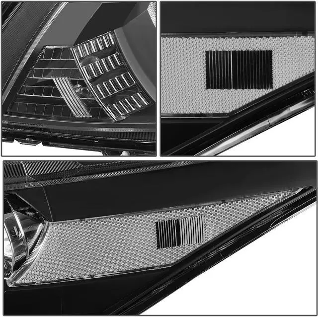 Alt view image 4 of 7 - DNA Motoring HL-OH-HA082D-BK-CL1-T2 For 2008 to 2012 Honda Accord 2-Door Coupe Pair Black Housing Clear Corner Headlight / Headlamps 09 10 Left + Right