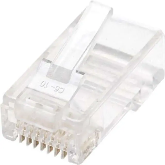 Alt view image 2 of 8 - Intellinet Cat6 2-prong Modular Plugs, Jar of 100 - UTP, Cat6 Modular Plugs for Stranded Wire"