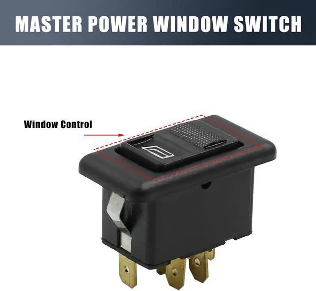 Alt view image 3 of 3 - 4pcs DC 12V 5 Pins Momentary Electric Power Window Switch w White Light for VW