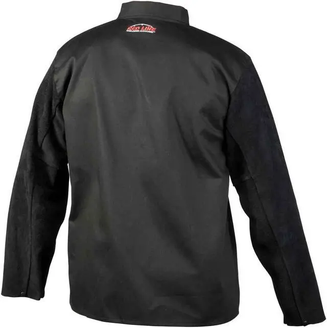 Alt view image 2 of 2 - Lincoln Electric K3106 Traditional Split Leather Sleeved Welding Jacket, Large
