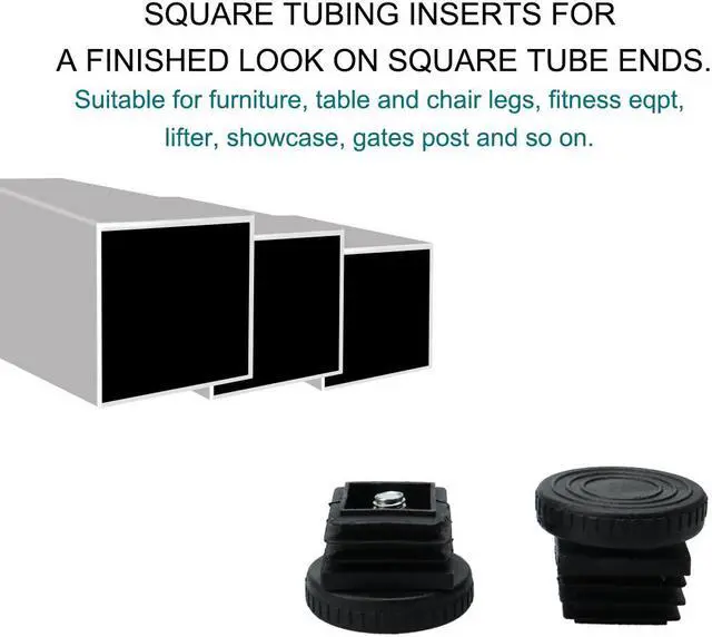 Alt view image 6 of 7 - Adjustable Leveling Feet 25 x 25mm Square Tube Inserts Furniture Glide 10 Sets