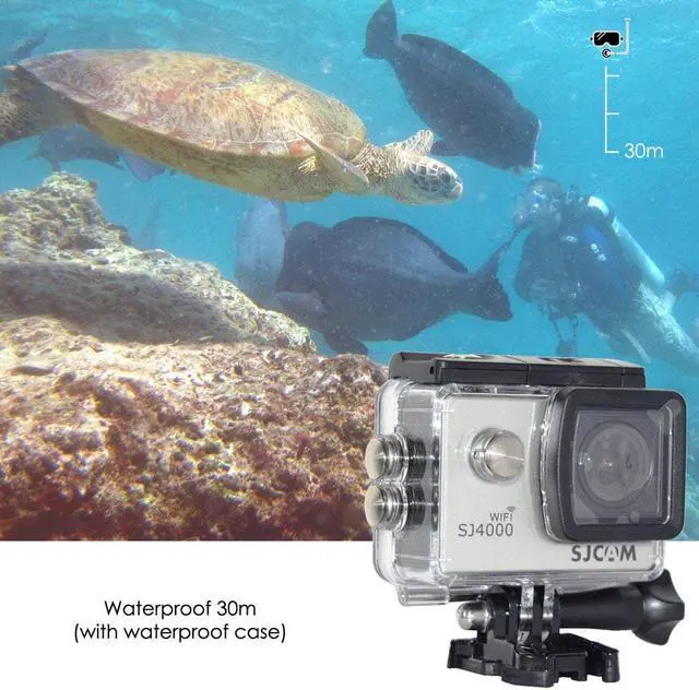Alt view image 7 of 7 - SJCAM SJ4000 WiFi Action Camera 1080P 2.0 inch Screen HD Diving 30M Waterproof Mini Camcorder - White