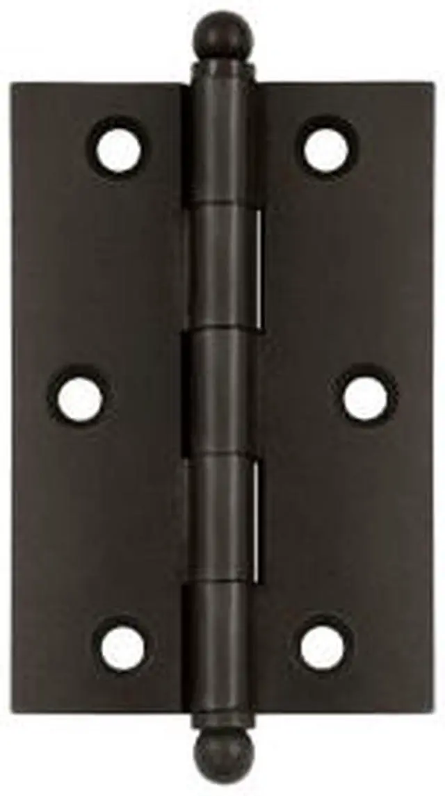 Main image of 3 in. x 2 in. Solid Brass Cabinet Hinge w Ball Tips - Pair (Antique Brass)