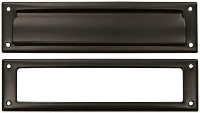Main image of 13.13 in. Solid Brass Mail Slot w Interior Frame (Brushed Chrome)