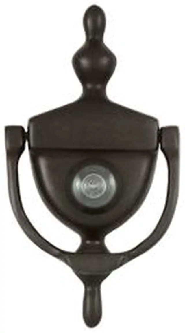 Main image of Solid Brass Door Knocker w Viewer (Oil Rubbed Bronze)