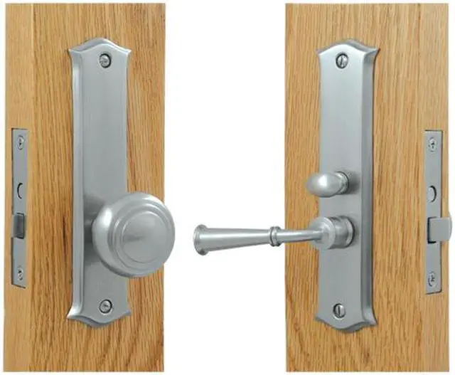 Main image of Solid Brass Classic Storm Door Latch w Mortise Lock (Satin Nickel)