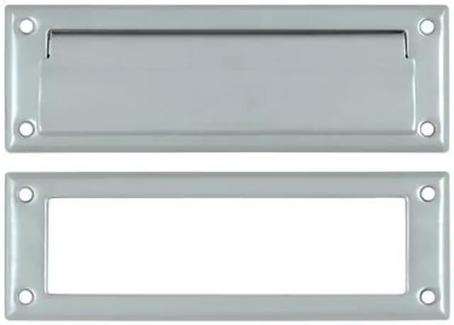 Main image of 8.88 in. Solid Brass Mail Slot w Interior Frame (Satin Nickel)