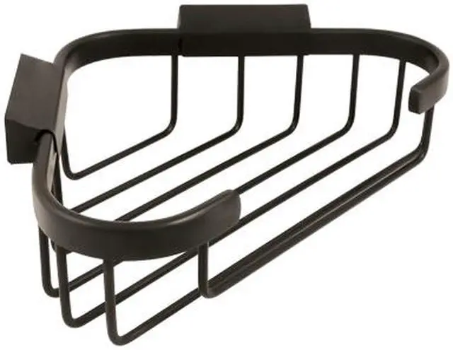 Main image of 8.5 in. Solid Brass Corner Wire Basket (Oil Rubbed Bronze)