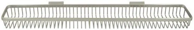 Main image of 28.5 in. x 5 in. Solid Brass Rectangular Wire Basket (Satin Nickel)