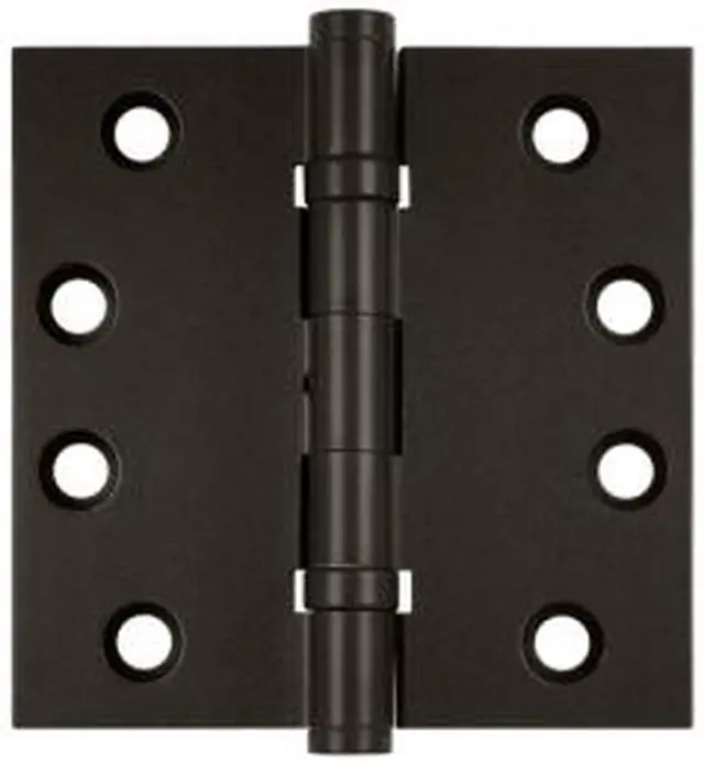 Main image of 4 in. x 4 in. Square Solid Brass Hinge - Pair (Standard - Polished Nickel)