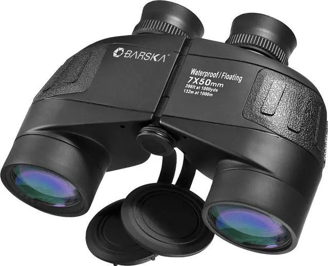 Alt view image 7 of 13 - Barska 7x50 WP Battalion Binoculars w/ Internal Rangefinder AB11610