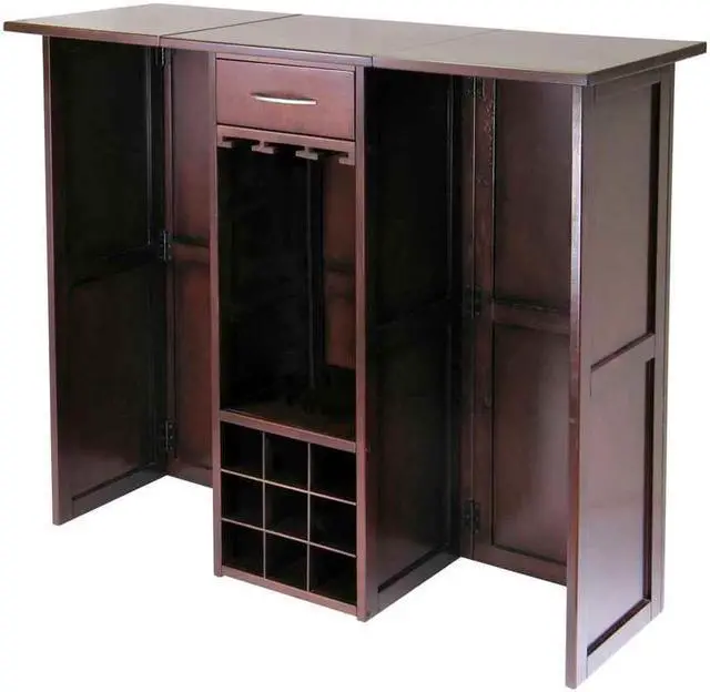 Alt view image 3 of 18 - Walnut Newport Wine Bar Expandable Counter